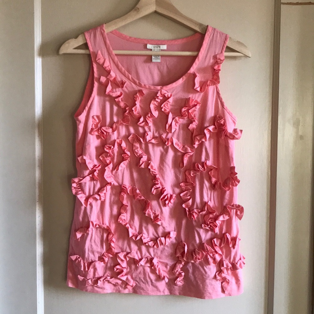 J Crew ruffle front tank top